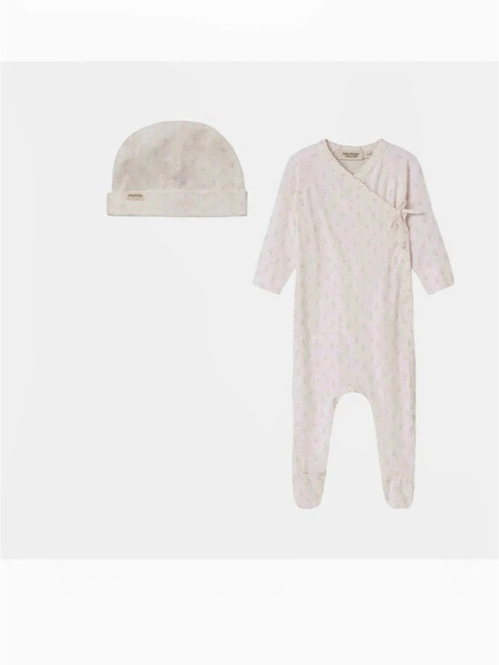MARMAR Copenhagen Mini Bloom Footie Set Floral Footie Set in Pink & White NWT